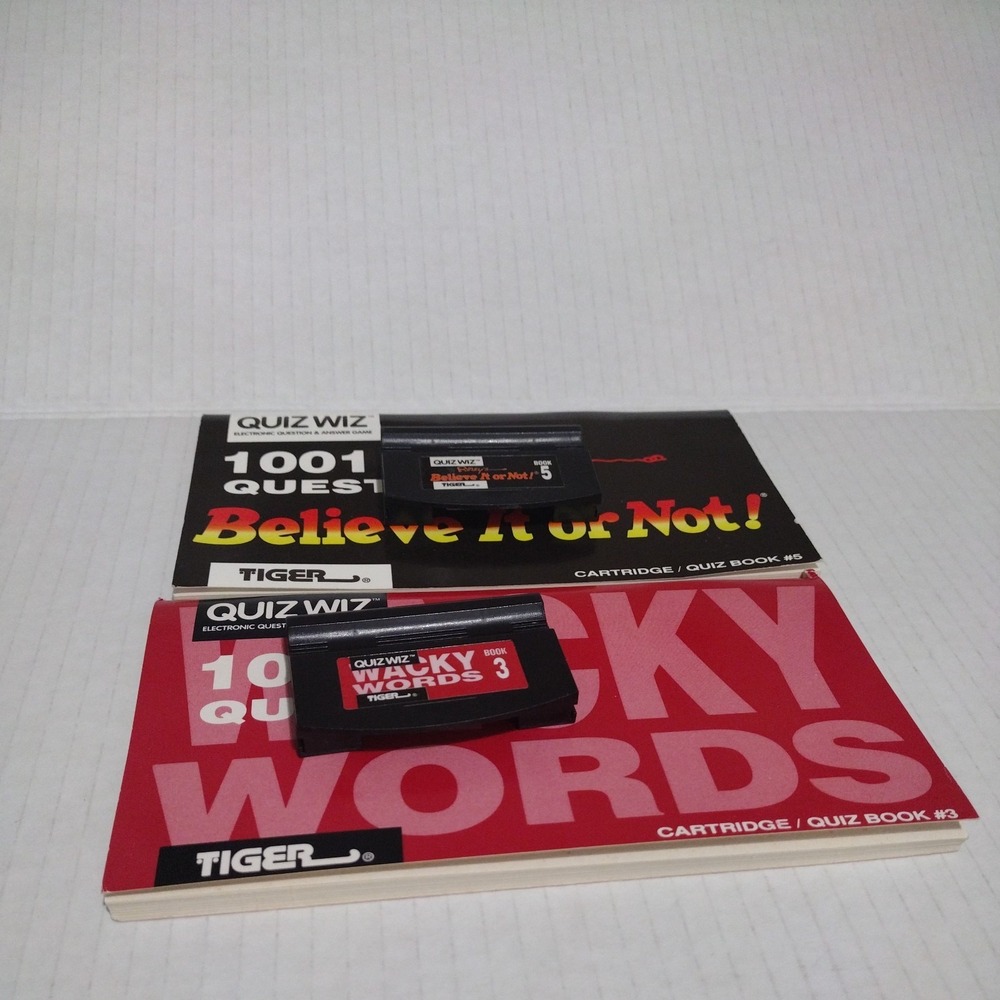 Tiger Quiz Wiz Cartridge & Book 1001 Ripley's Questions Believe It or Not Wacky